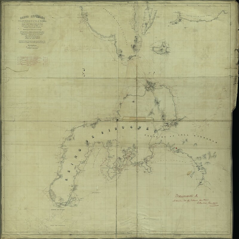 1862 map of the Zamboanga peninsula, depicting the Kingdom of Sibuguey