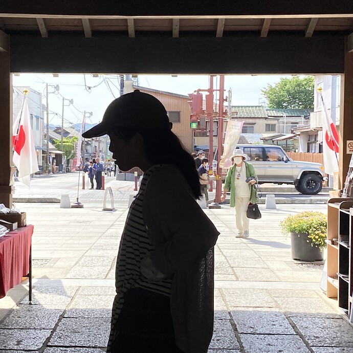 kasama, ibaraki with hinomaru flag